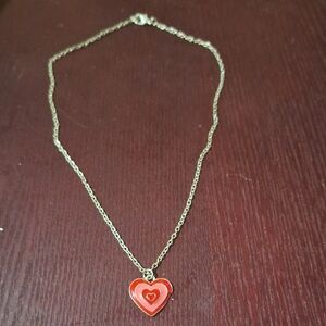 Heart Pendant Necklace in Red and Silver 16" Valentines Is Coming
